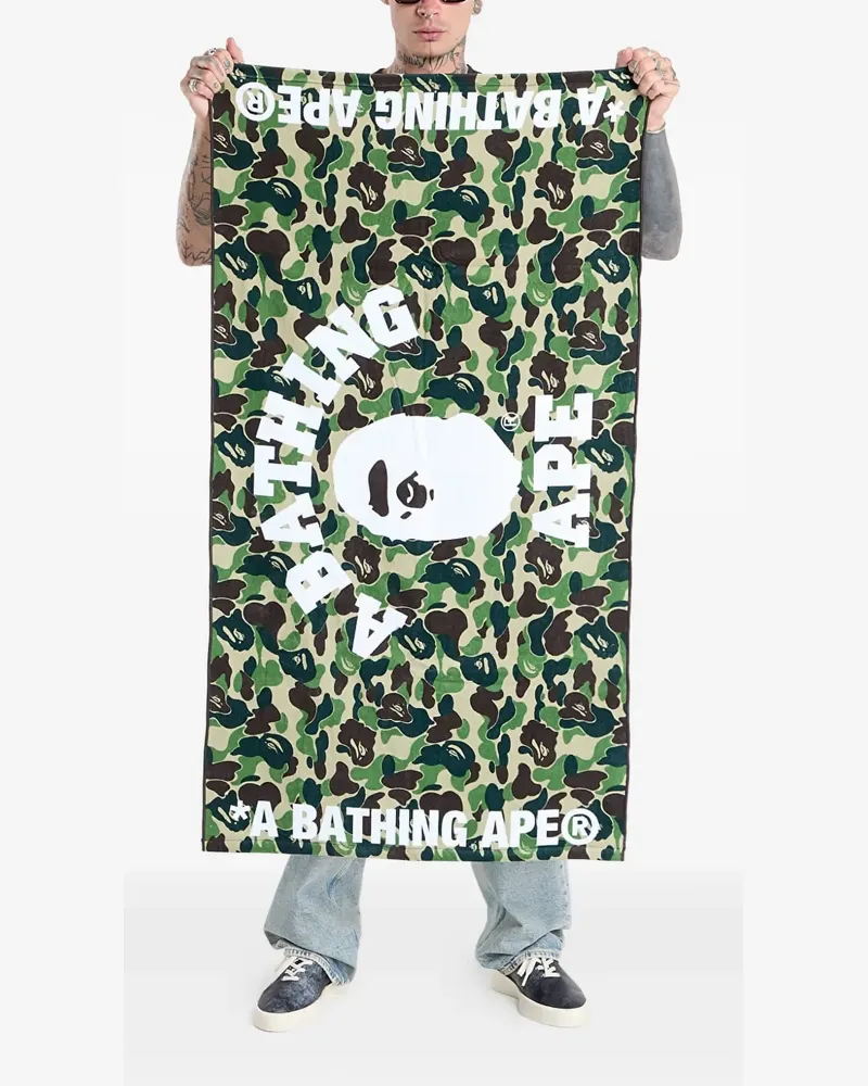 BAPE Abc Camo cotton beach towel - Grün Grün
