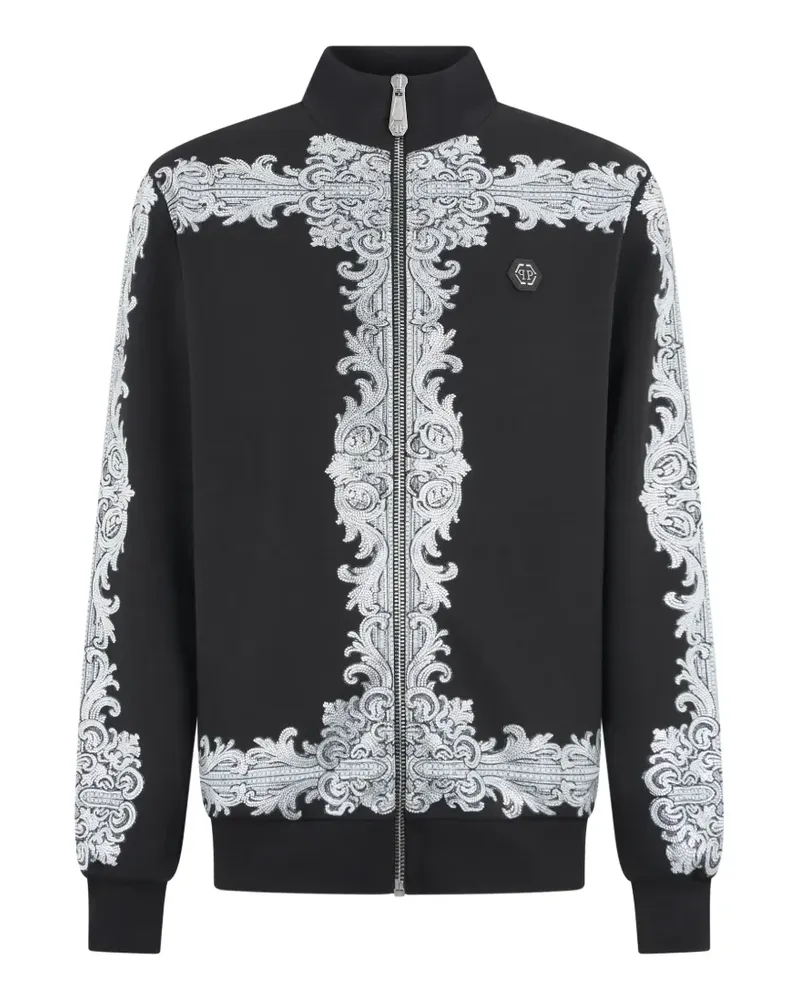 Philipp Plein Sportjacke mit Barocksteinen - Schwarz Schwarz