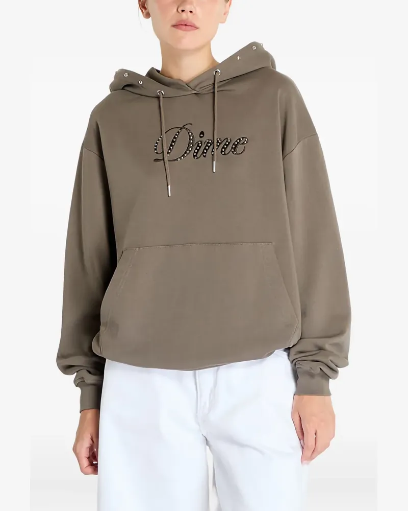 Dime Cursive Hoodie mit Nieten - Braun Braun