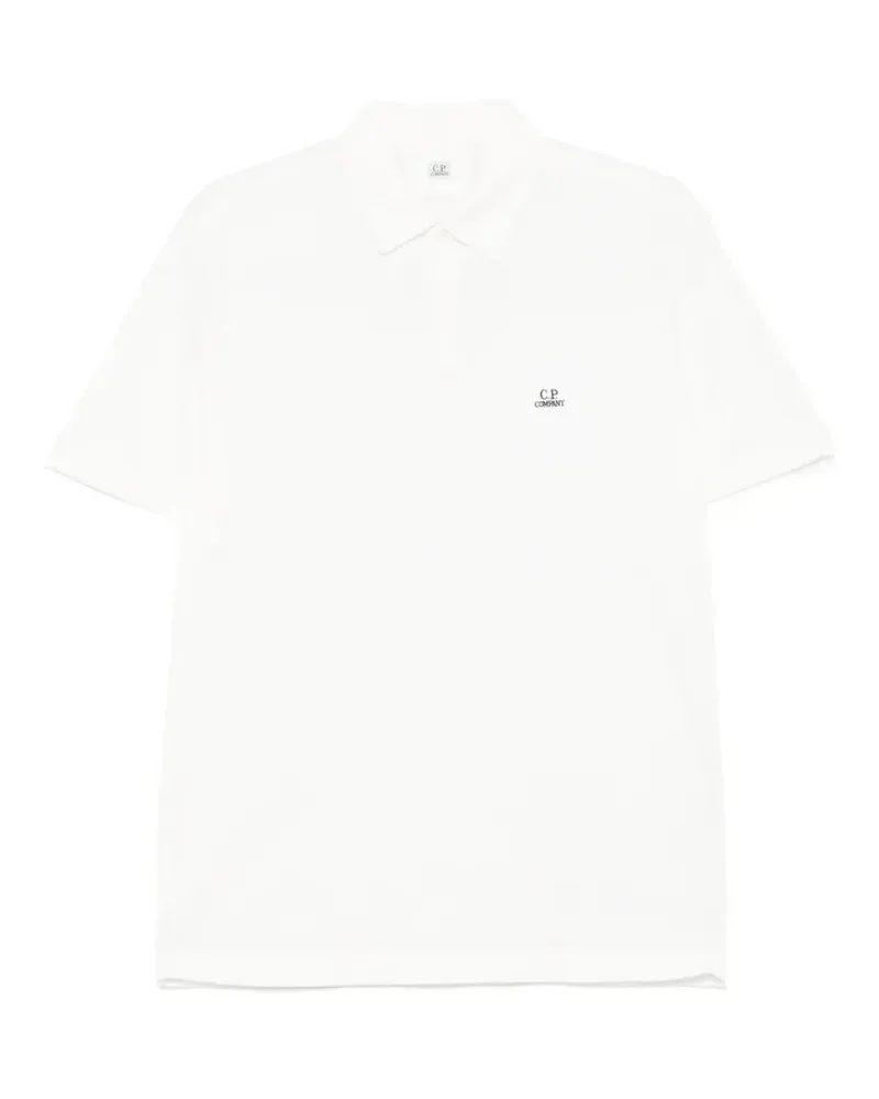 C.P. Company Poloshirt mit Logo-Patch - Weiß Weiß