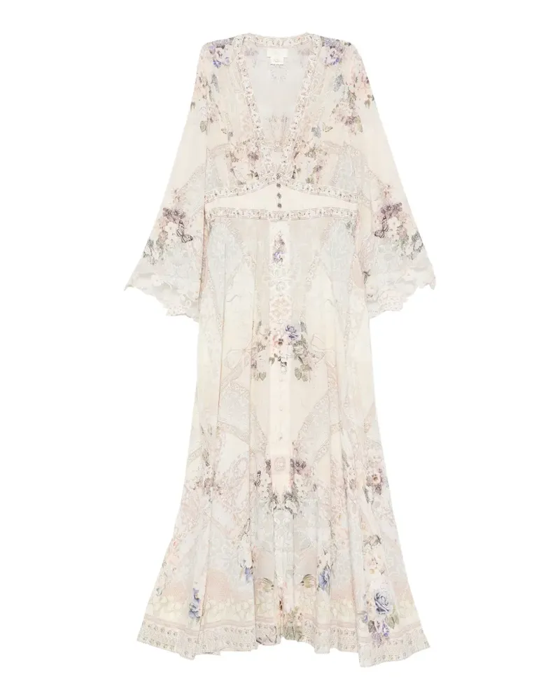 Camilla crystal-embellished floral-print maxi dress - Nude Nude