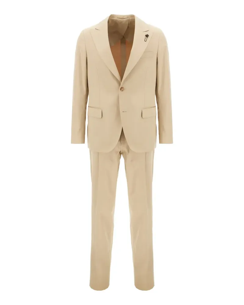 LARDINI single-breasted peaked-lapel suit - Nude Nude