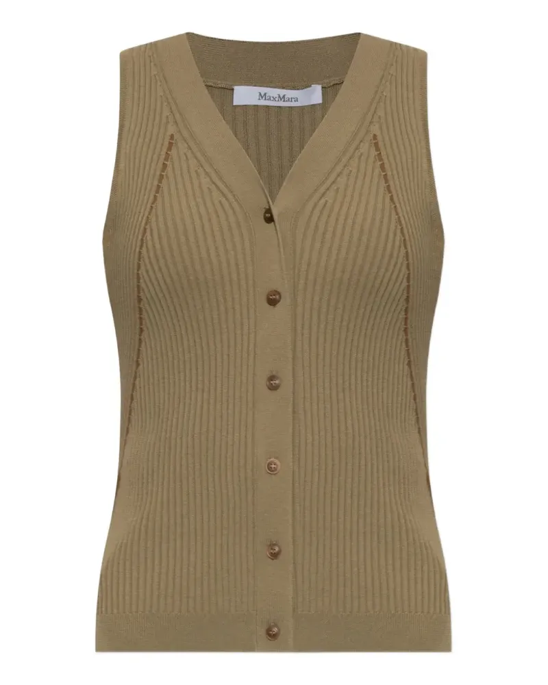 Max Mara Fiorire ribbed-knit vest - Grün Grün