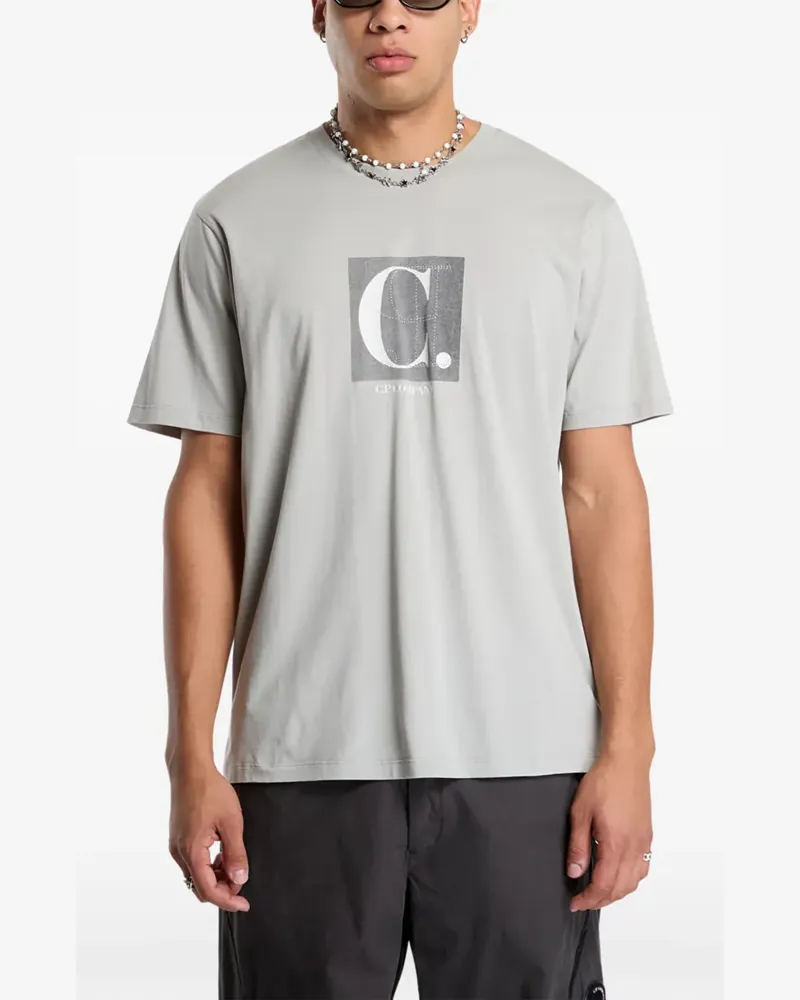 C.P. Company Kurzärmeliges 30/1 T-Shirt mit Logo - Nude Nude