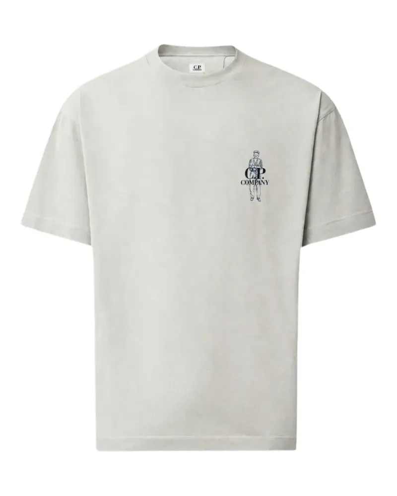C.P. Company Kurzärmeliges 30/1 T-Shirt mit Logo - Nude Nude