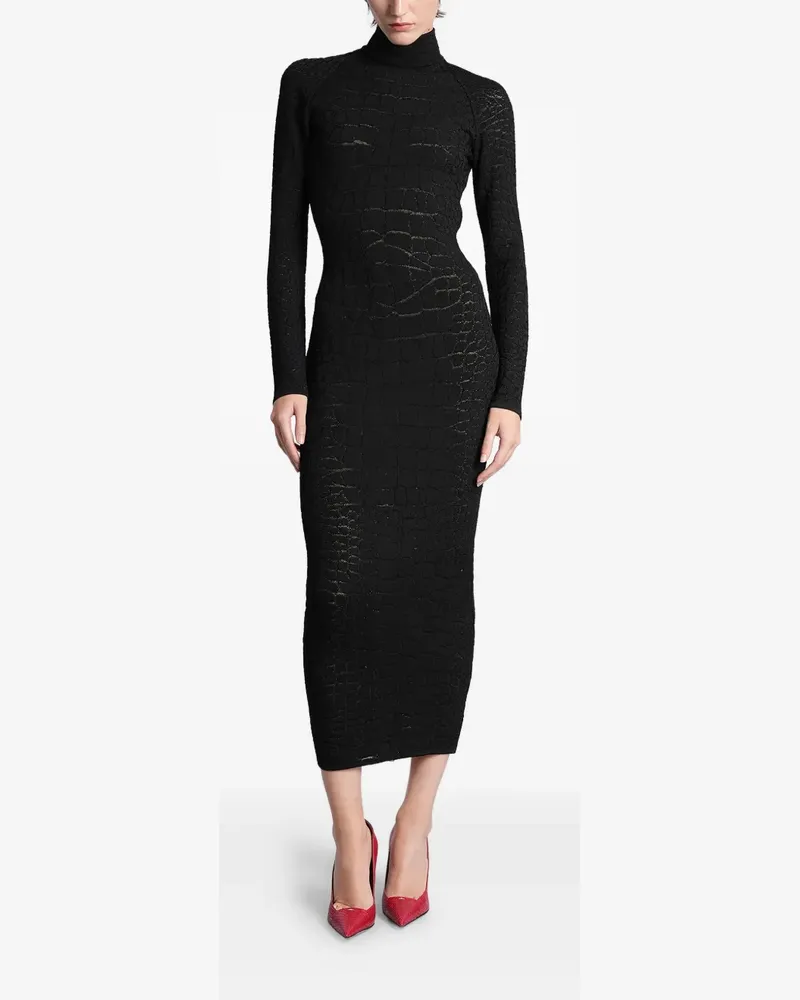 Balmain Rückenfreies Midikleid - Schwarz Schwarz