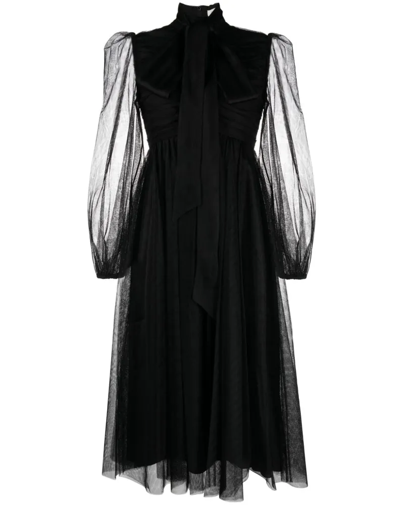 Zimmermann Midikleid aus Tüll Schwarz