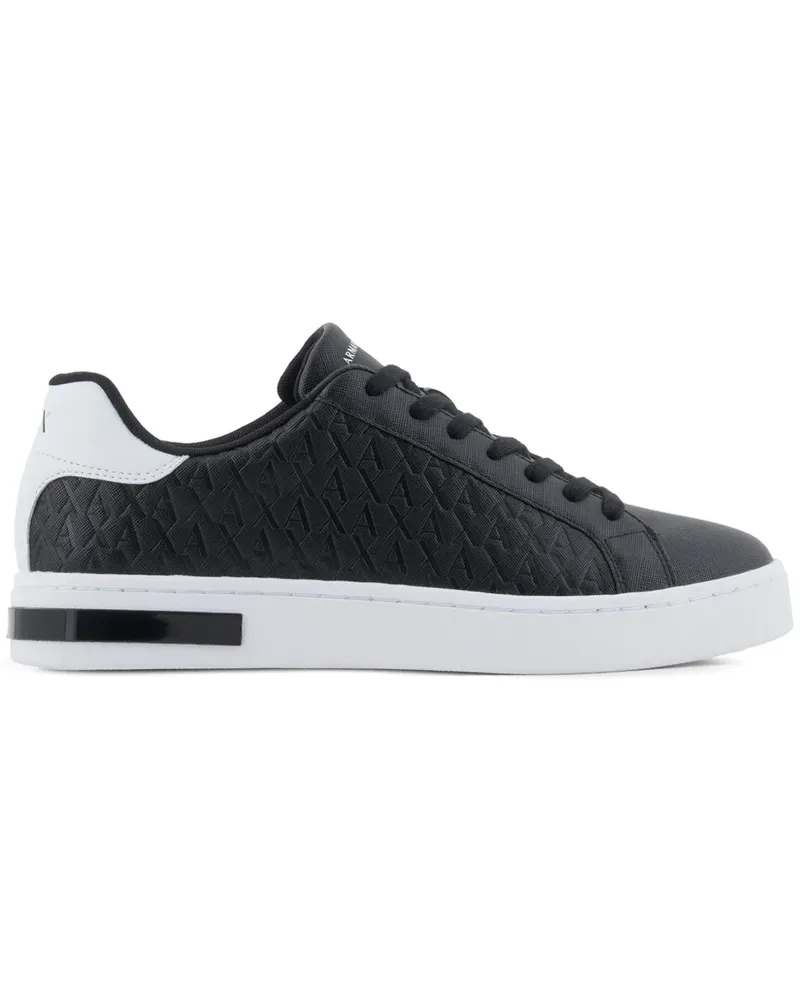 Armani Exchange Sneakers mit Monogramm-Prägung - Schwarz Schwarz