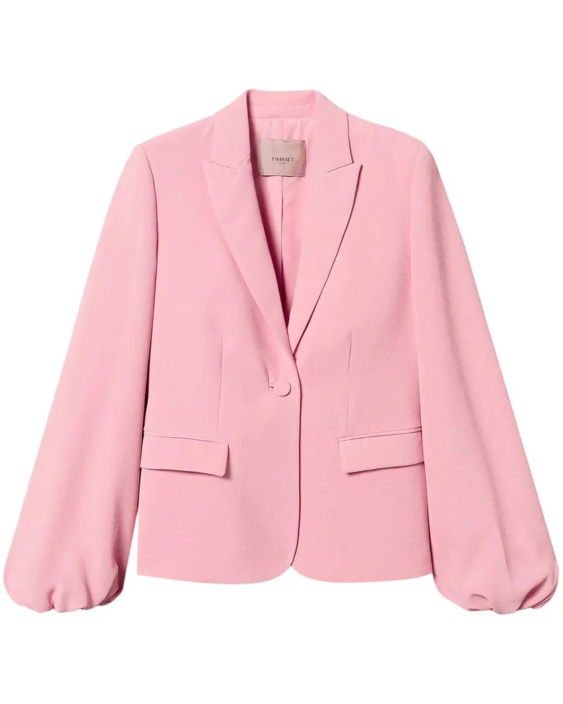 Twin-Set Krepp-Blazer mit gerafften Ärmeln - Rosa Rosa