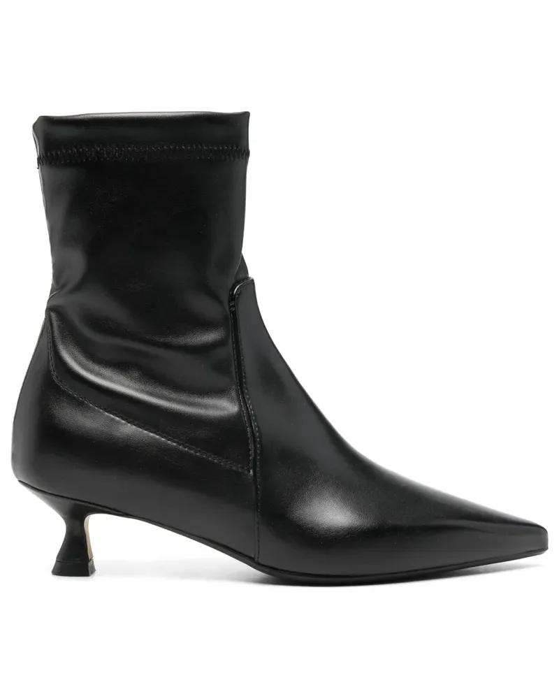 Anna F. Stiefeletten aus Leder 50mm - Schwarz Schwarz