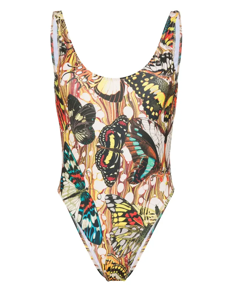 Jean Paul Gaultier Badeanzug mit Butterfly-Print - Nude Nude