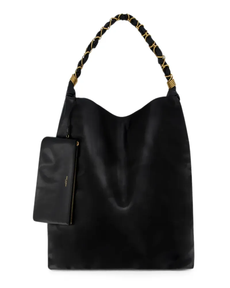 Saint Laurent Tote Bag mit YSL-Schild - Schwarz Schwarz