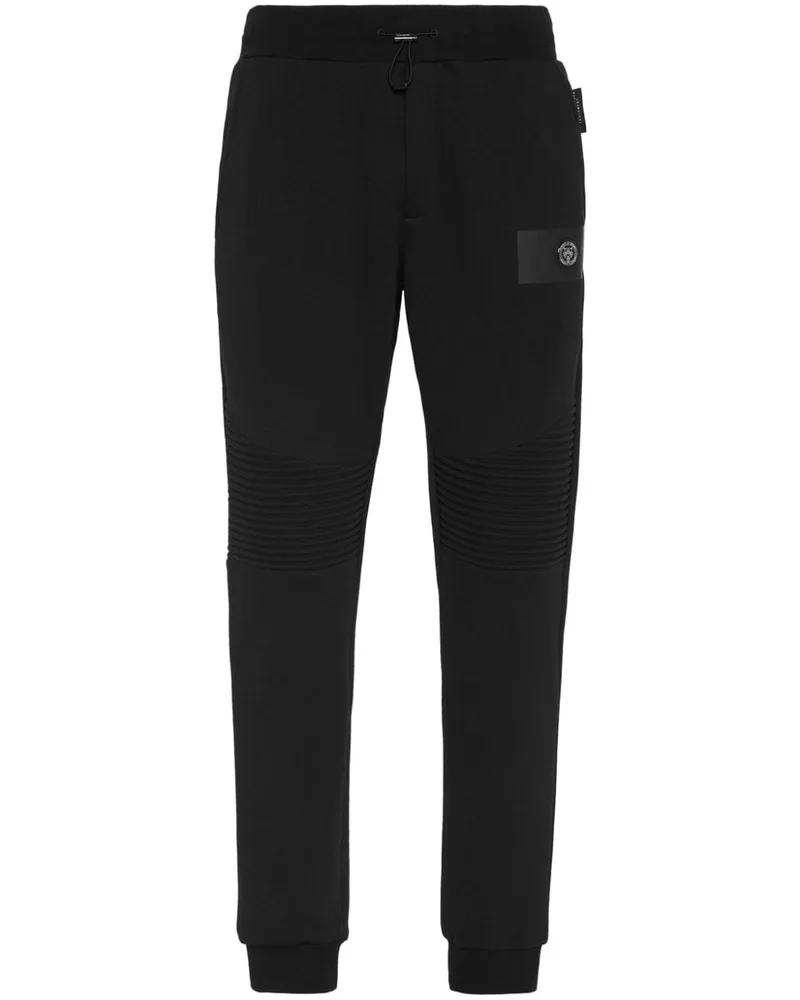 Philipp Plein Jogginghose mit gerippten Einsätzen - Schwarz Schwarz