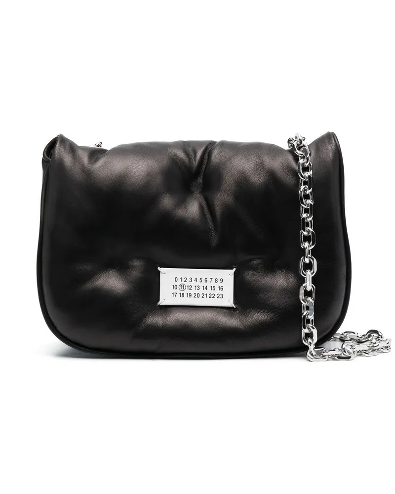 Maison Margiela Kleine Glam Slam Flap Schultertasche - Schwarz Schwarz