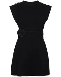 Elie Saab Kleid mit Logo-Patch Schwarz