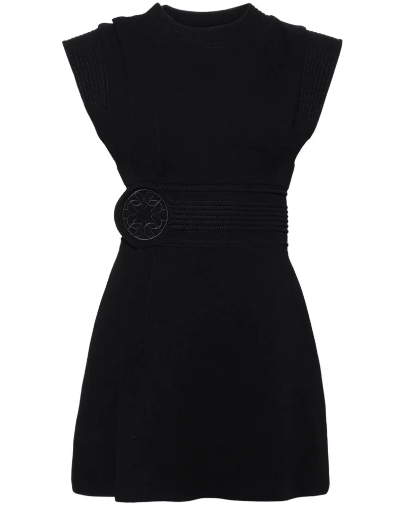 Elie Saab Kleid mit Logo-Patch Schwarz