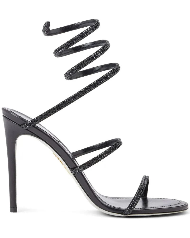 René Caovilla Cleo Sandalen 105mm - Schwarz Schwarz