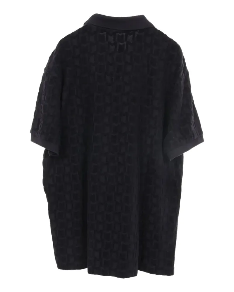 Moncler 2010s monogram pile polo shirt - Schwarz Schwarz