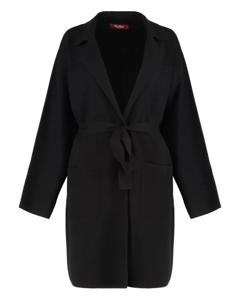 Max Mara Gestrickter Mantel - Schwarz Schwarz
