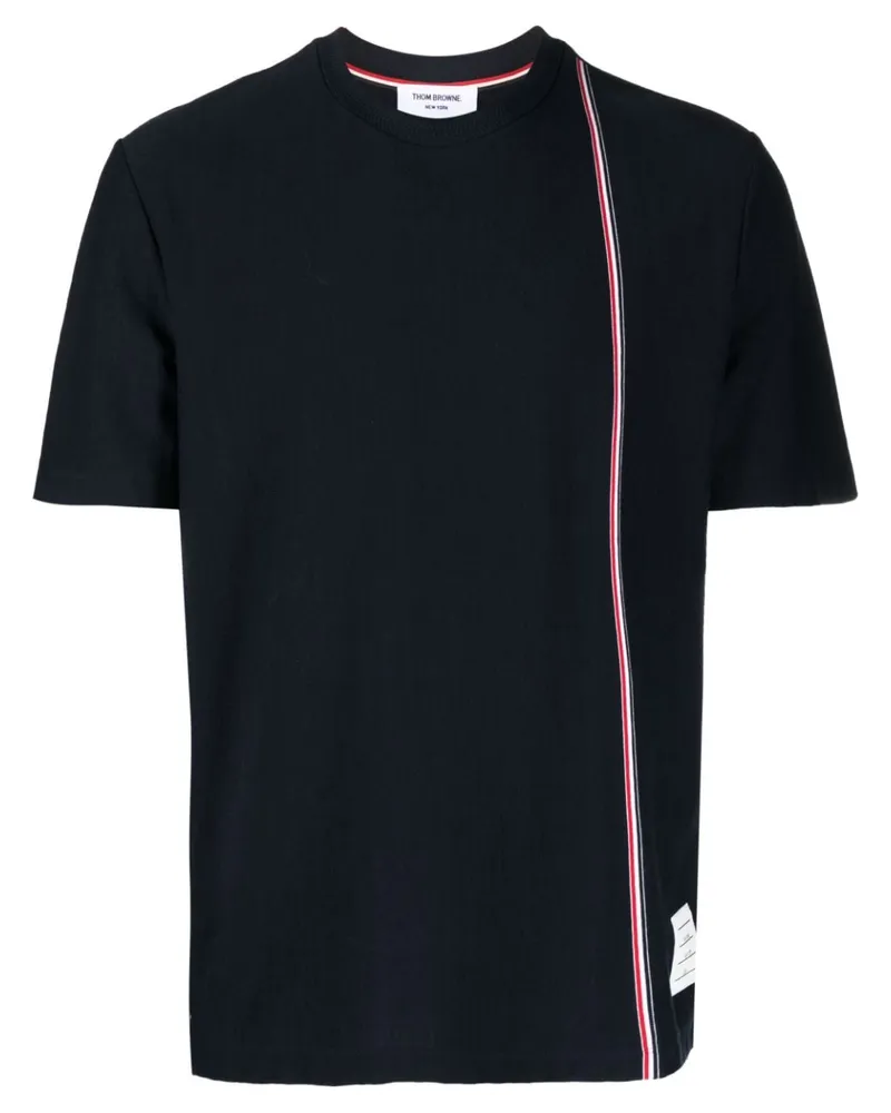 Thom Browne T-Shirt mit RWB-Streifen - Blau Blau