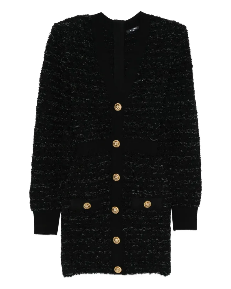 Balmain pockets button knit tweed dress - Schwarz Schwarz