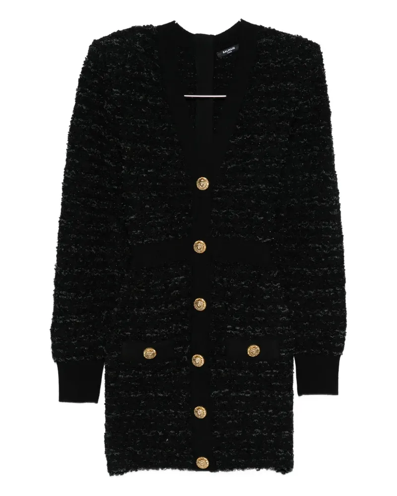 Balmain pockets button knit tweed dress - Schwarz Schwarz