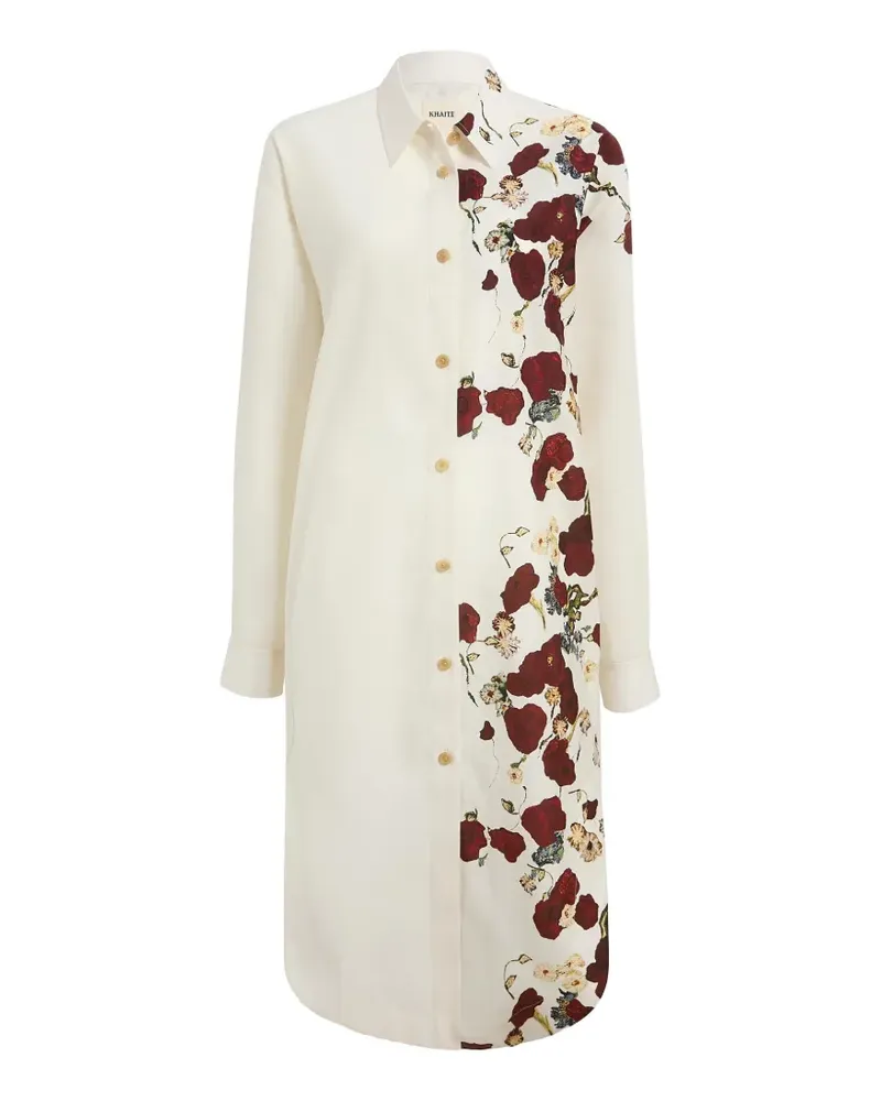 KHAITE Gloria Hemdkleid mit Blumenprint - Nude Nude