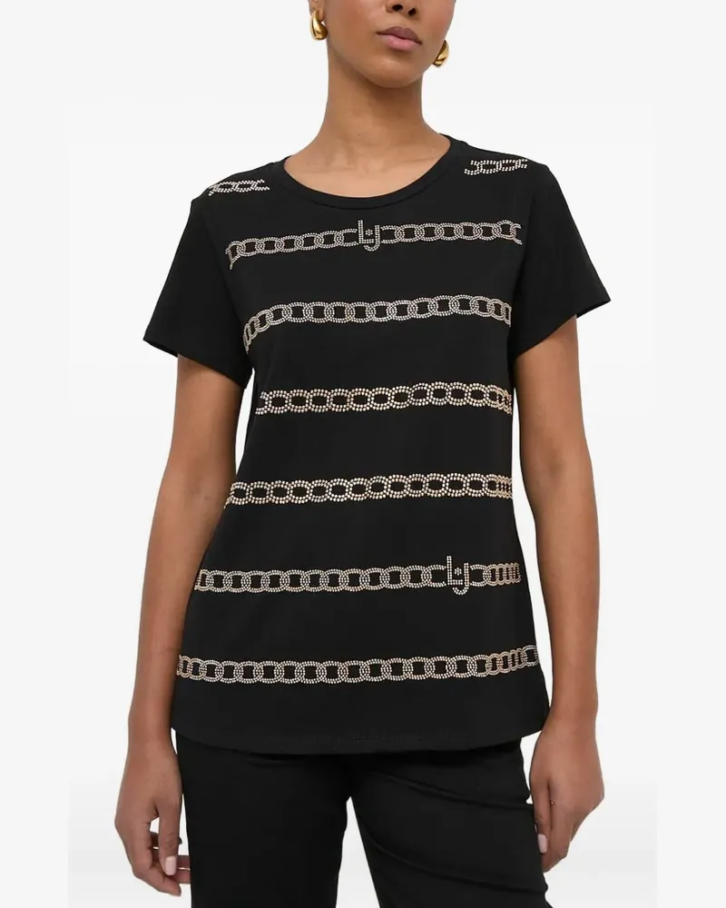 Liu Jo embellished-detail T-shirt - Schwarz Schwarz