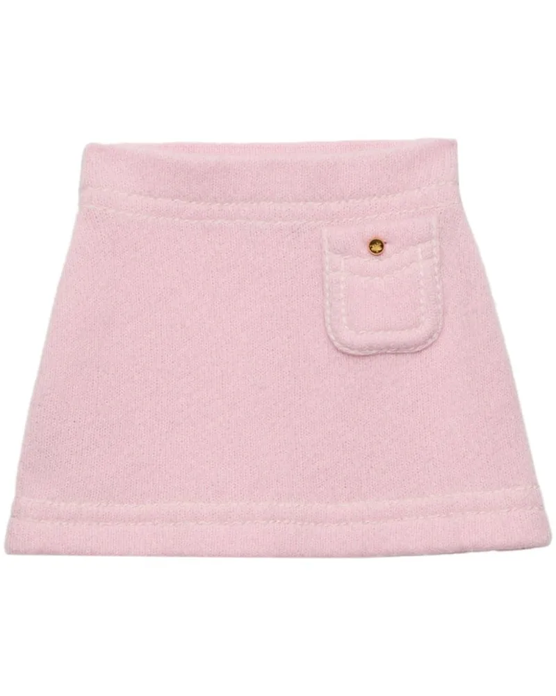 Prada Kaschmir-Minirock mit Triangel-Logo - Rosa Rosa