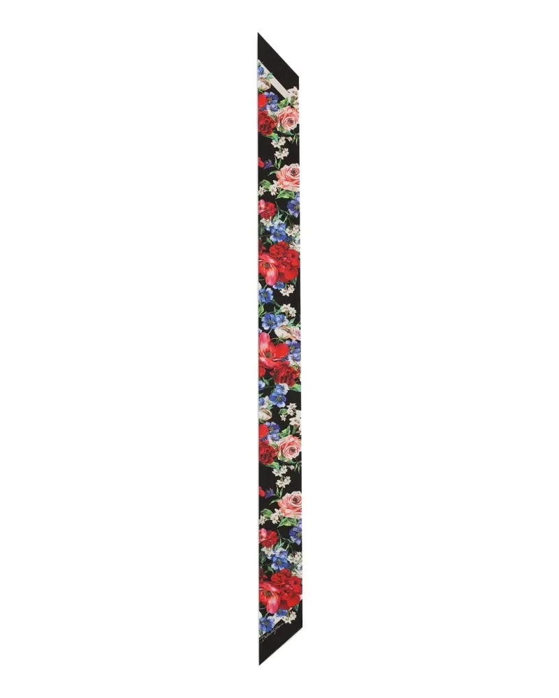 Dolce & Gabbana Stirnband mit Blumen-Print - Schwarz Schwarz