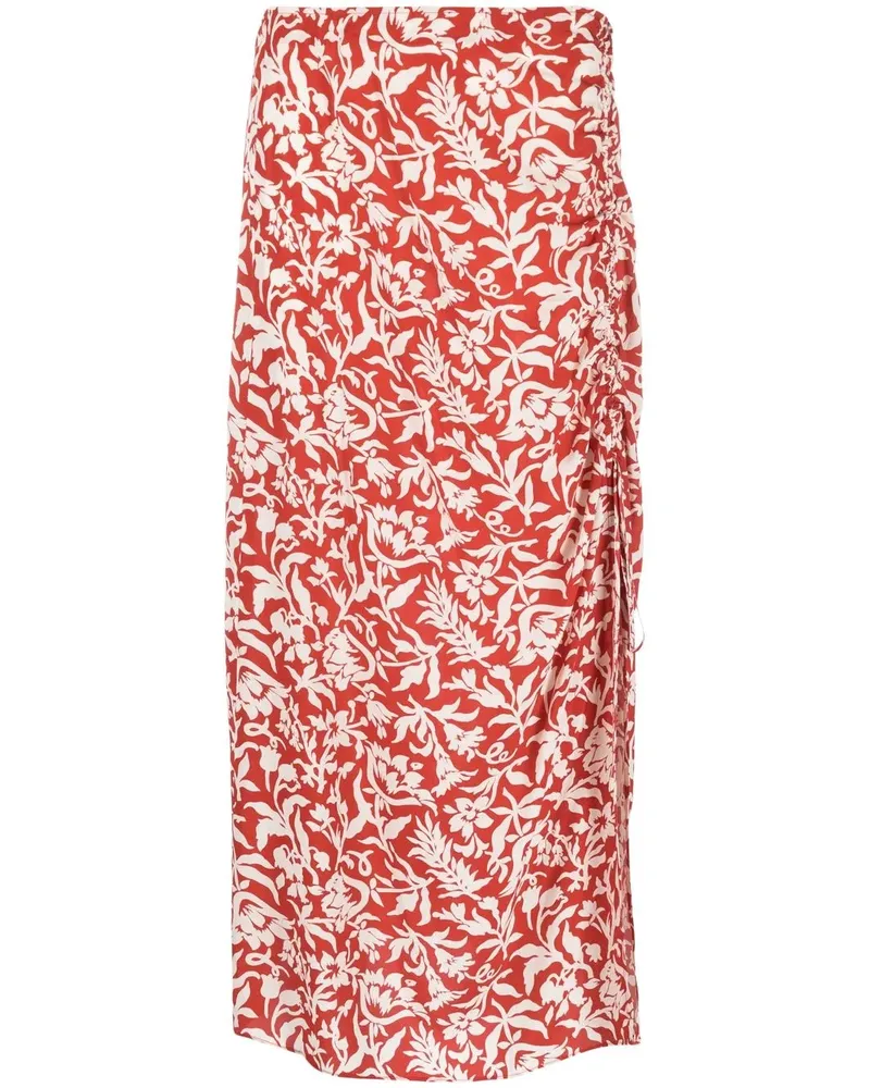Ralph Lauren Midirock mit Blumen-Print - Rot Rot