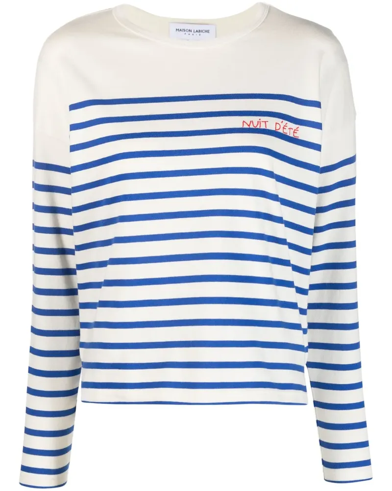 Maison Labiche Gestreifter Pullover - Weiß Weiß