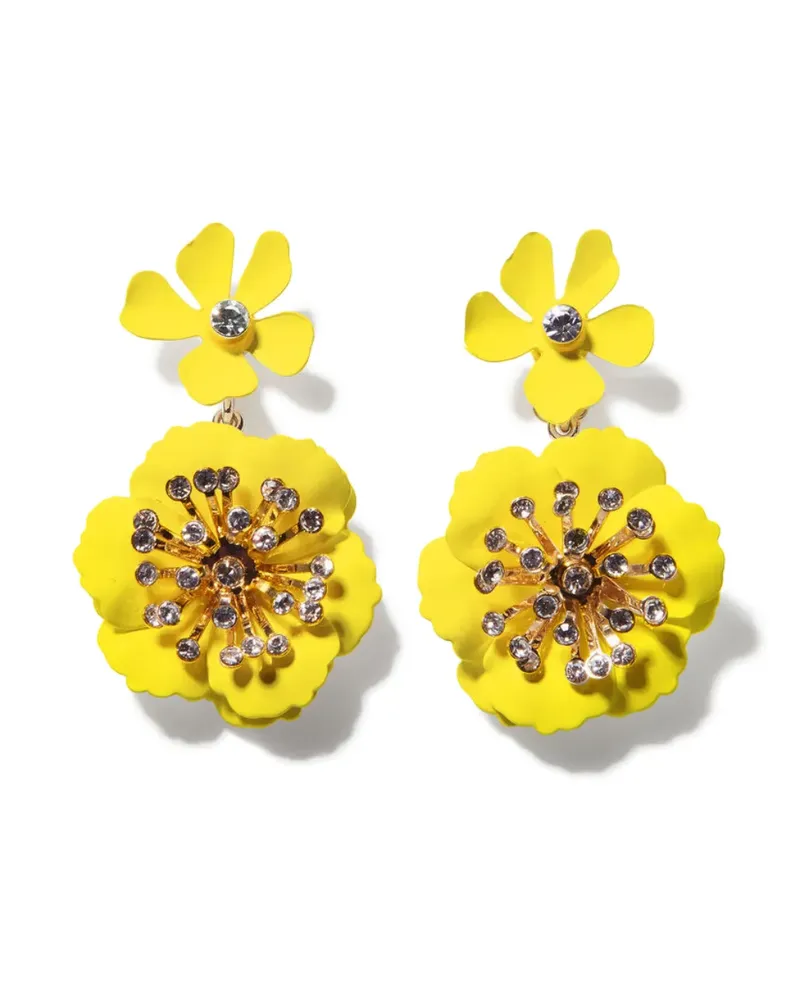 Carolina Herrera New York Ohrringe mit Blumendesign - Gelb Gelb