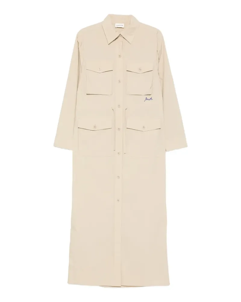 P.A.R.O.S.H. flap-pockets midi dress - Nude Nude