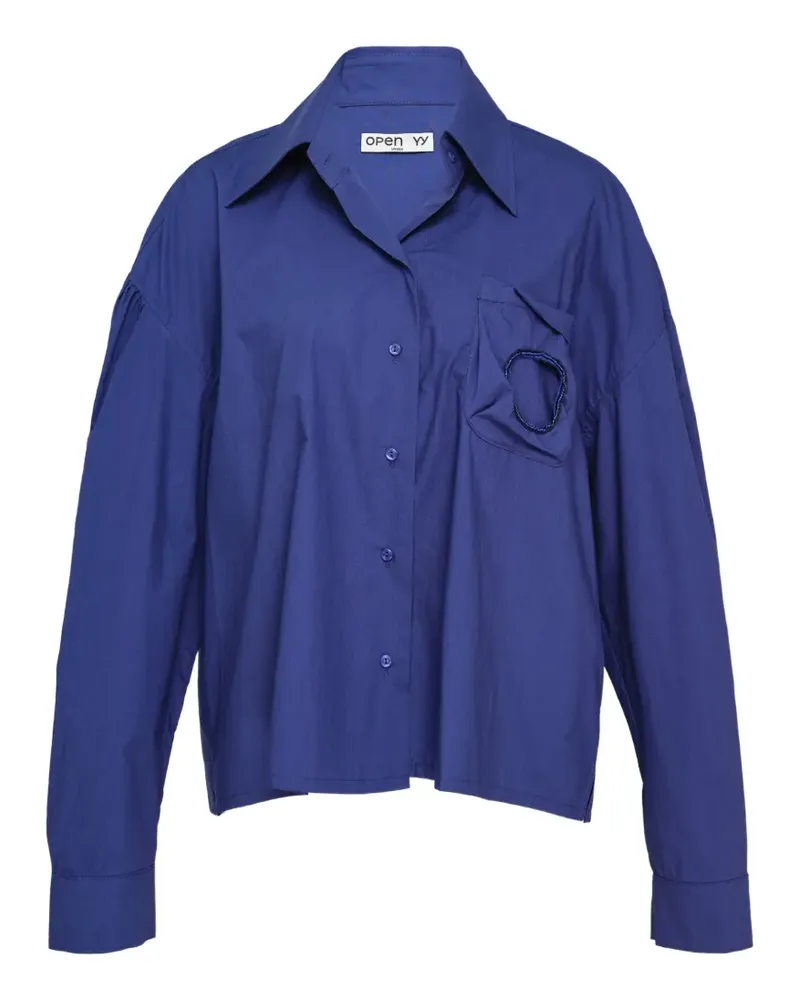 OPEN YY bead-pocket shirt - Blau Blau