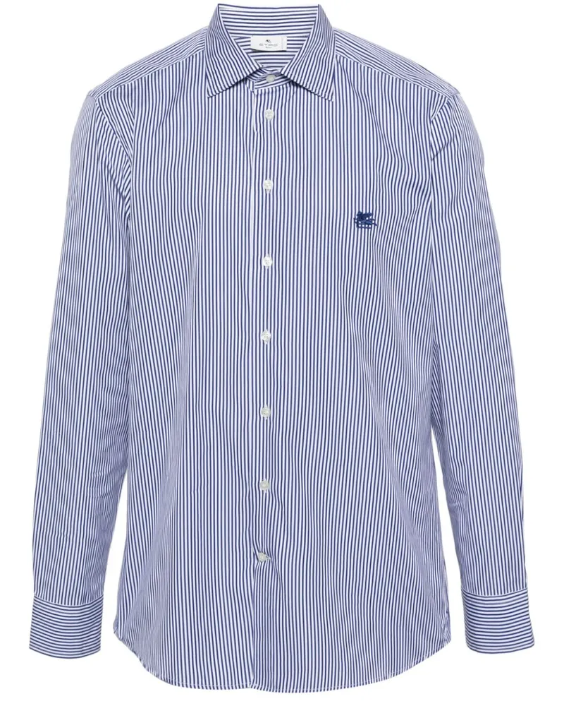 Etro Gestreiftes Pegaso Hemd - Blau Blau