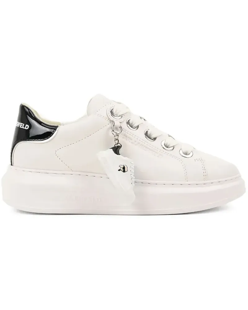 Karl Lagerfeld Kapri Schlüsselanhänger Sneakers aus Lackleder - Weiß Weiß