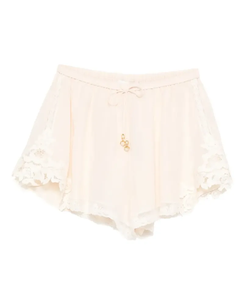 Zimmermann Shorts mit Spitzenborten - Nude Nude