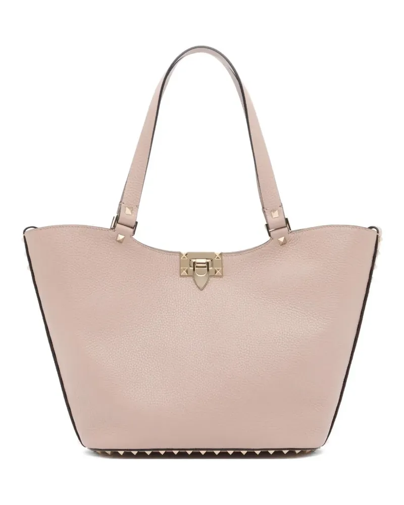 Valentino Garavani Rockstud small shopping bag in grainy calfskin - Rosa Rosa