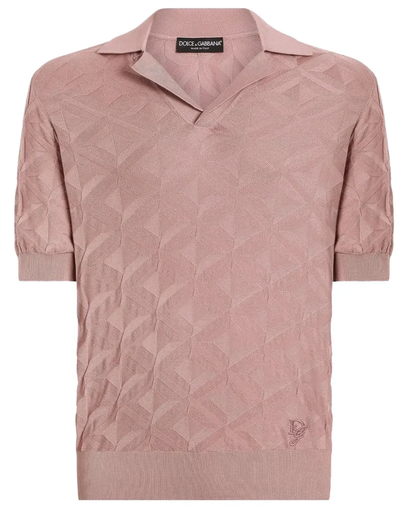 Dolce & Gabbana Poloshirt mit Logo-Stickerei - Rosa Rosa