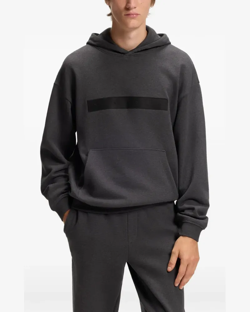 HUGO BOSS Hoodie mit lockerem Schnitt und weitem Logo - Grau Grau