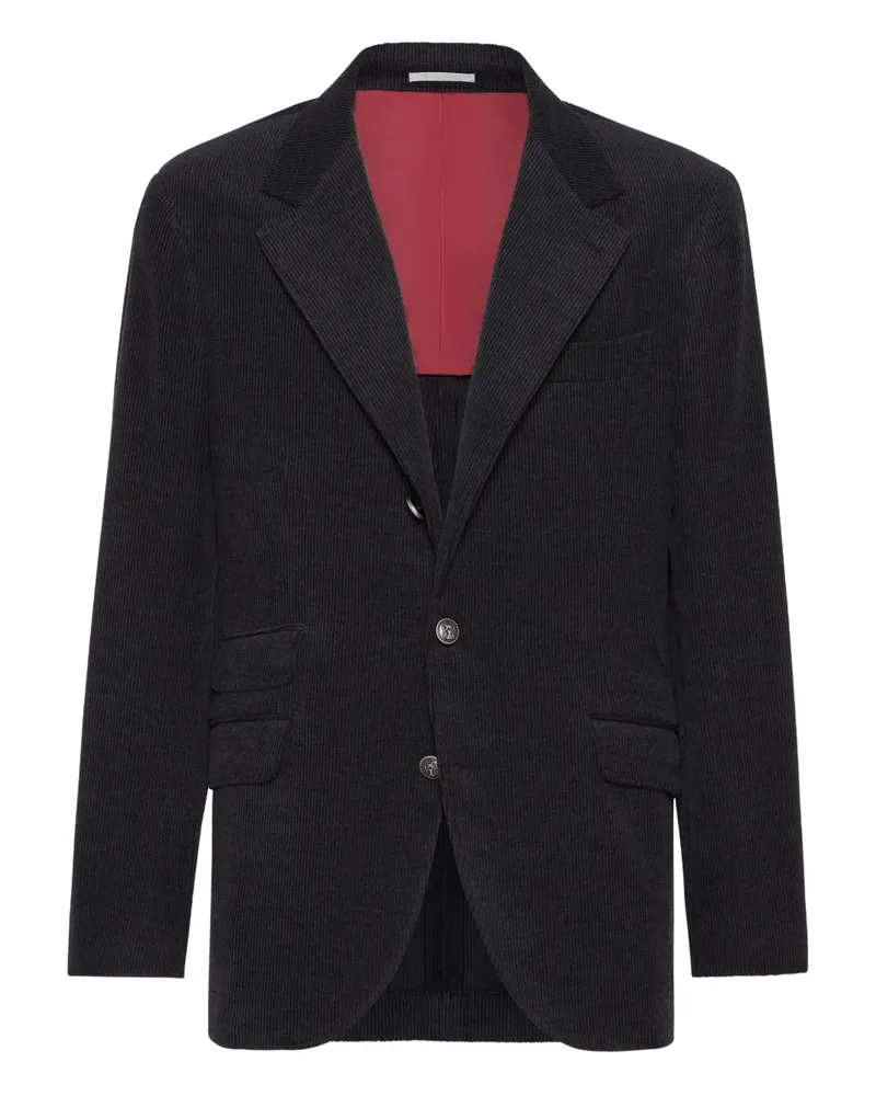 Brunello Cucinelli Cordsakko mit drei Knöpfen - Schwarz Schwarz