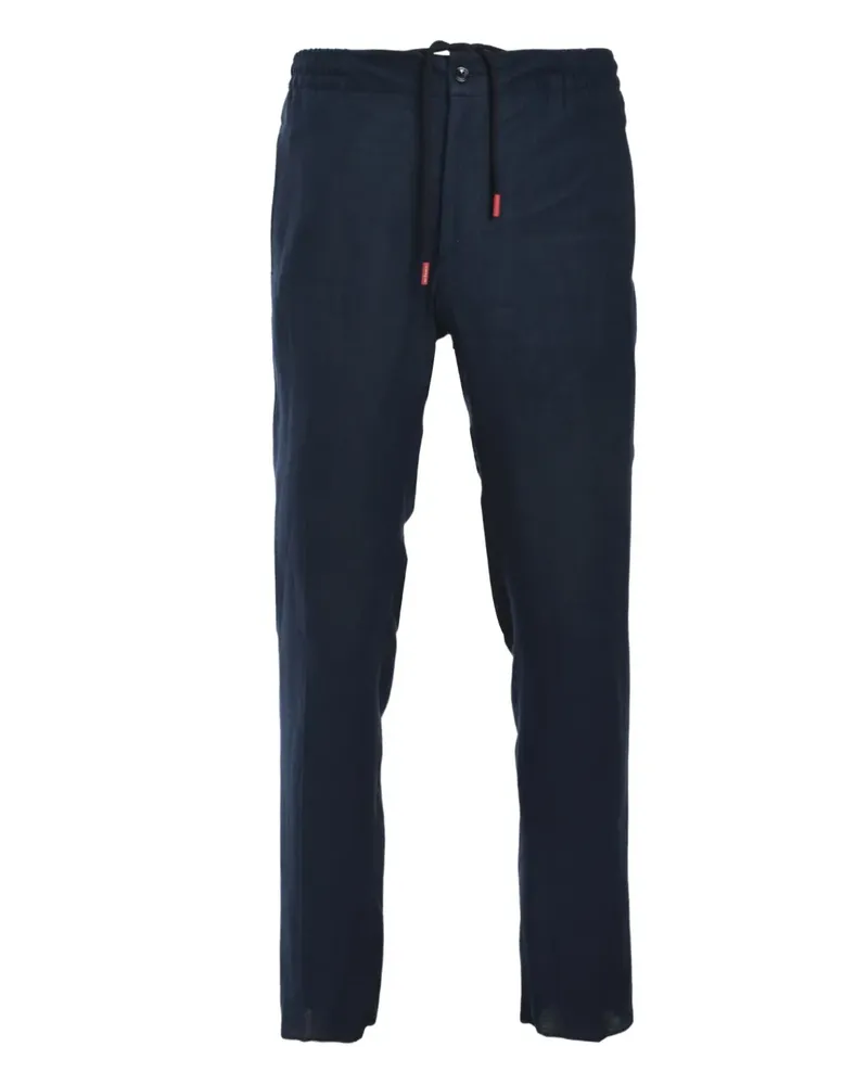 Kiton Hose aus Leinen - Blau Blau