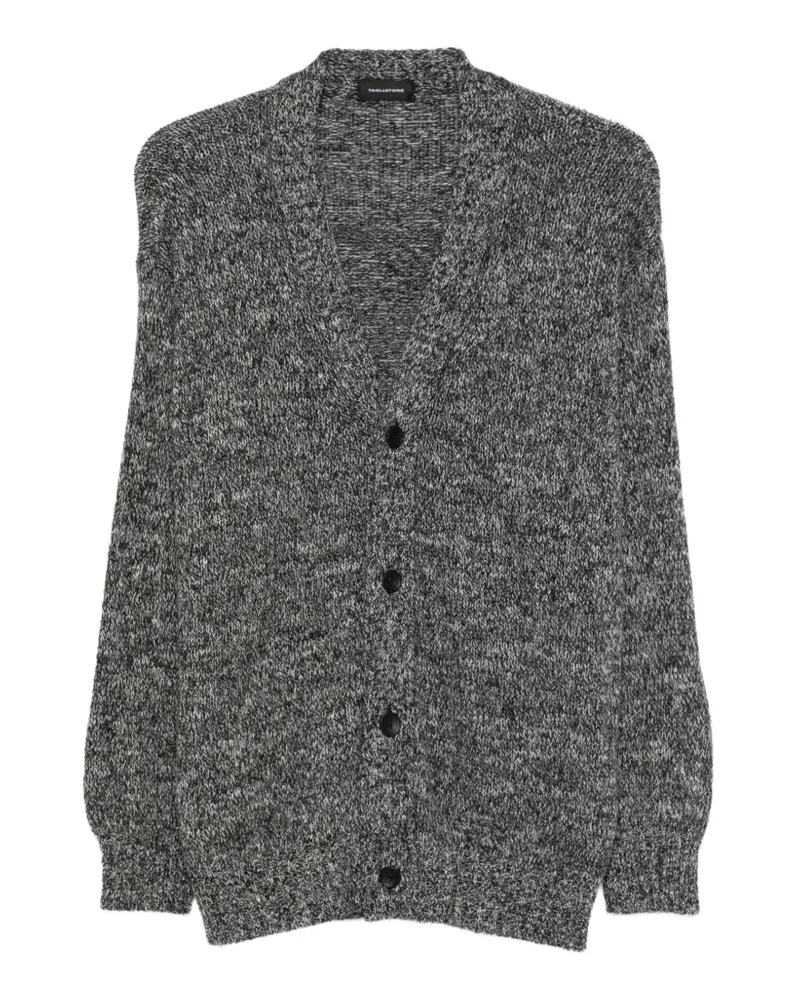 Tagliatore Melierter Cardigan mit V-Ausschnitt - Grau Grau