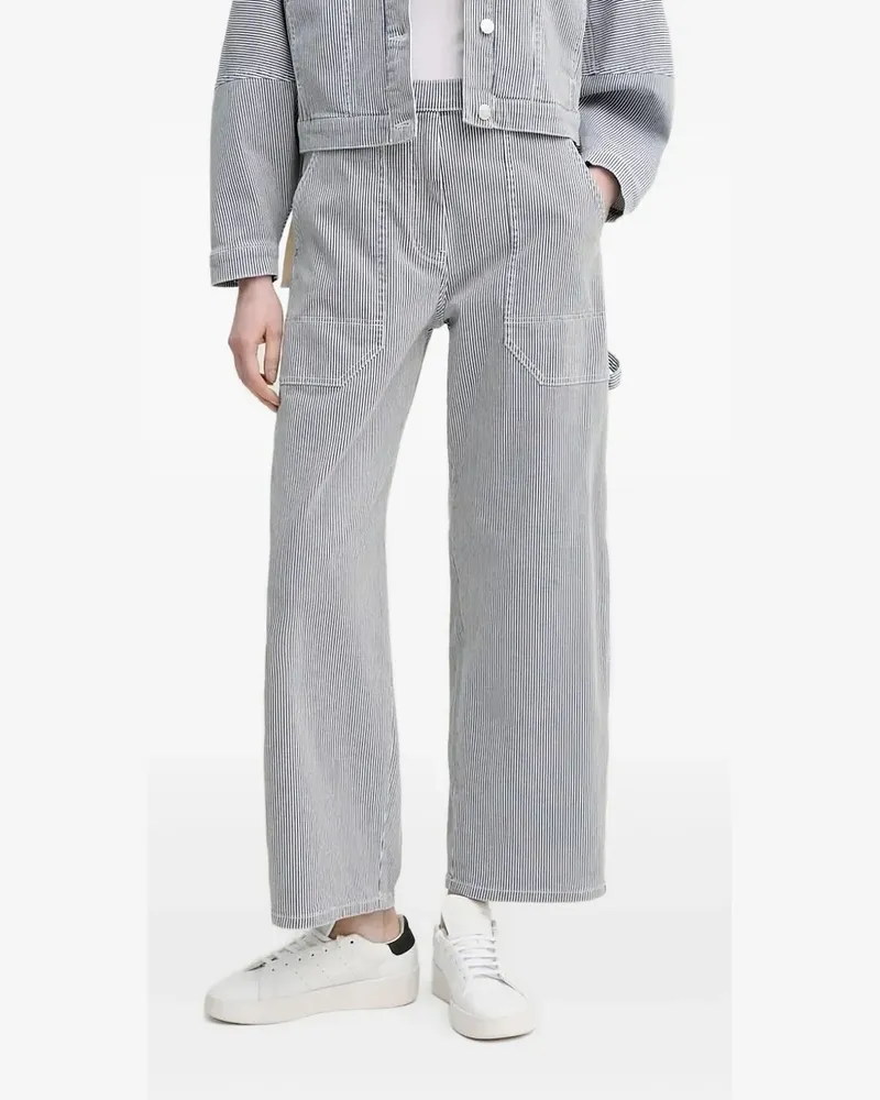 MUNTHE Gestreifte Fancie Hose im Utility-Look - Blau Blau