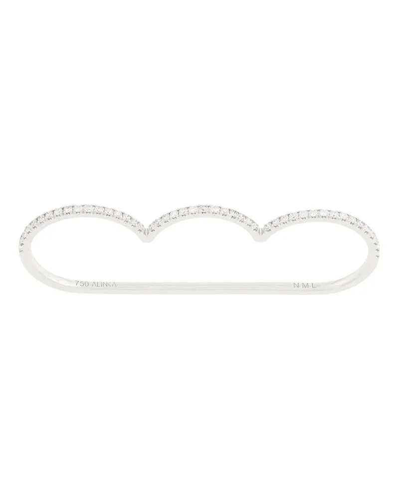 Alinka 18kt 'Cloud Superfine' Weißgoldring mit Diamanten - Silber Silber