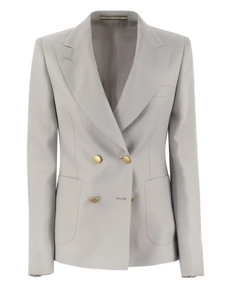 Tagliatore Doppelreihiges Sakko aus Leinen - Grau Grau