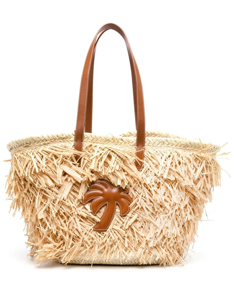 Palm Angels Shopper aus Raffiabast - Nude Nude