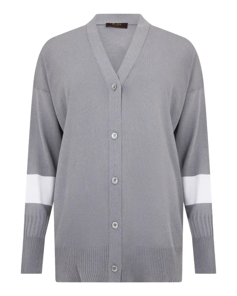 MOORER Cardigan mit V-Ausschnitt - Grau Grau