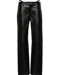 Alexander Wang Tief sitzende Lederhose Schwarz